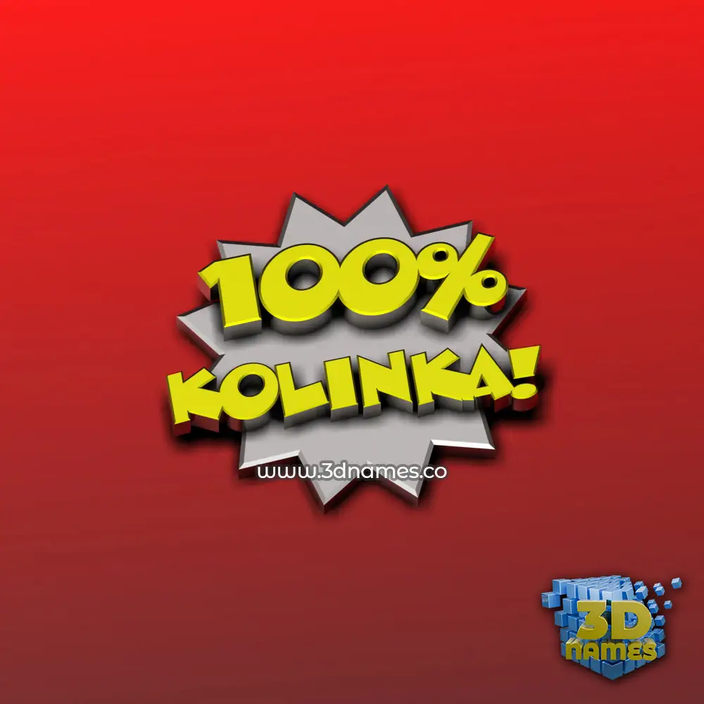 kolinka in 100 Percent style - 3D name wallpaper