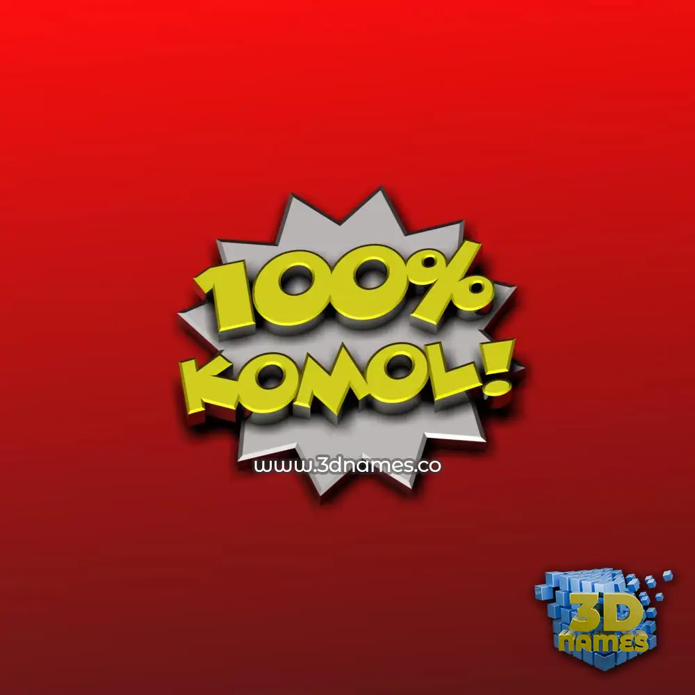komol in 100 Percent style - 3D name wallpaper