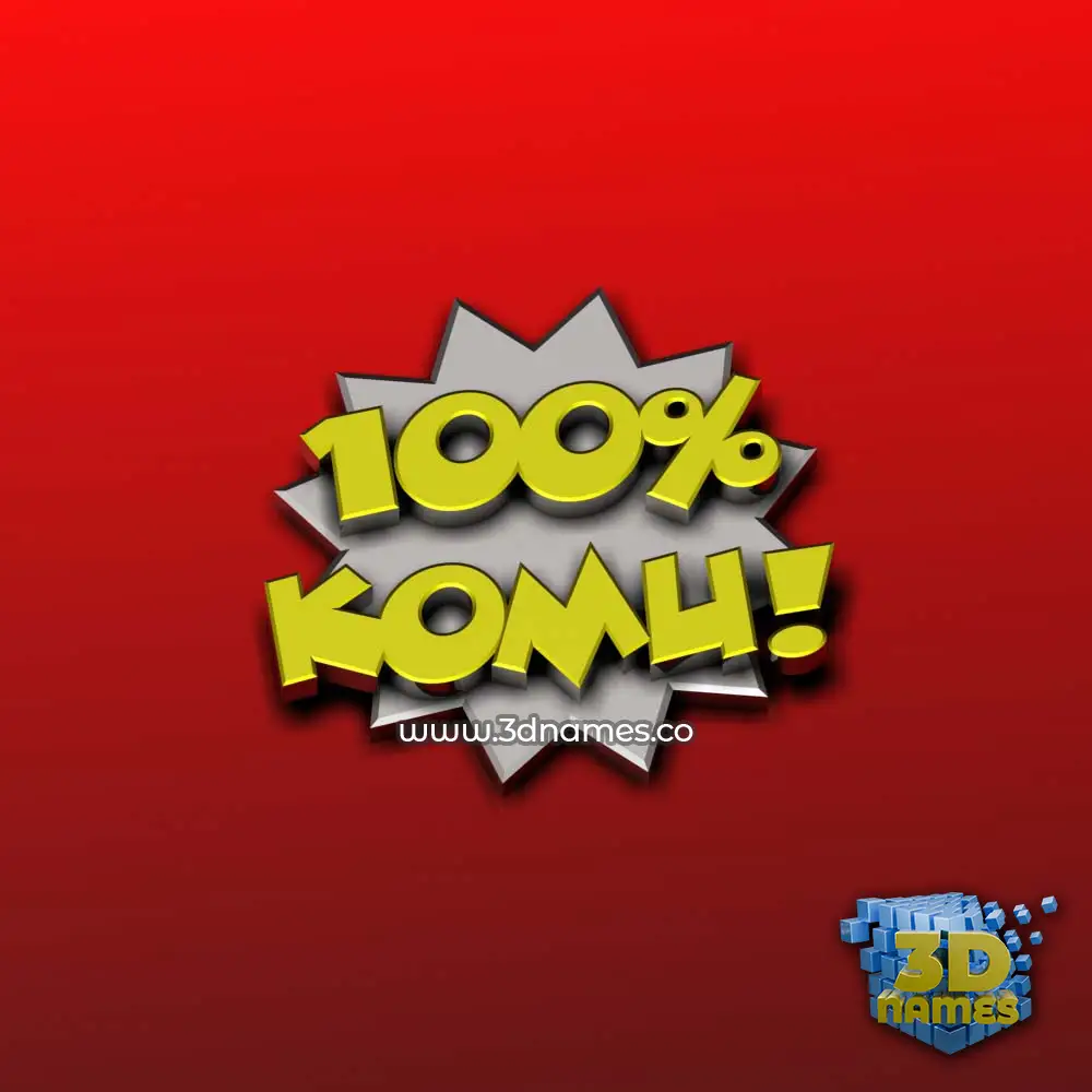 komu in 100 Percent style - 3D name wallpaper