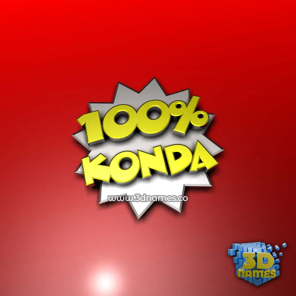 konda in 100 Percent style - 3D name wallpaper