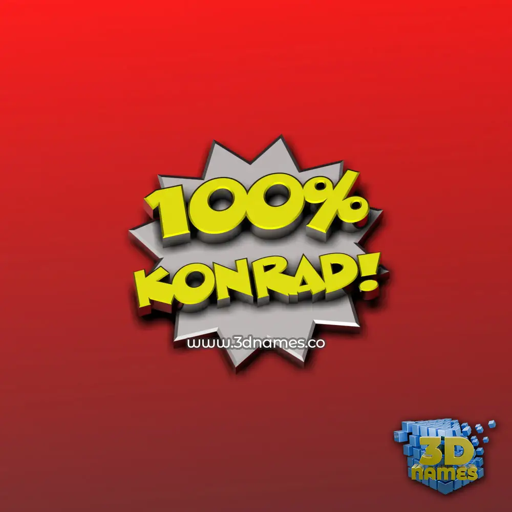 konrad in 100 Percent style - 3D name wallpaper