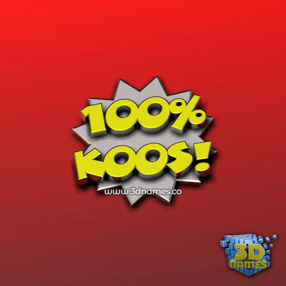 koos in 100 Percent style - 3D name wallpaper