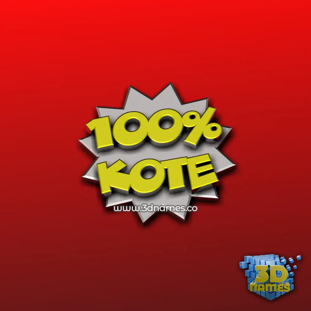 kote in 100 Percent style - 3D name wallpaper