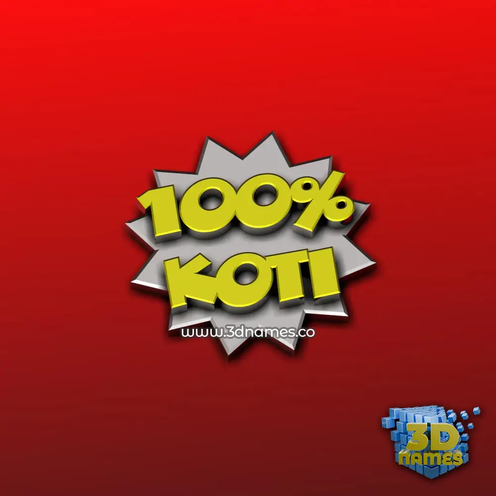 koti in 100 Percent style - 3D name wallpaper