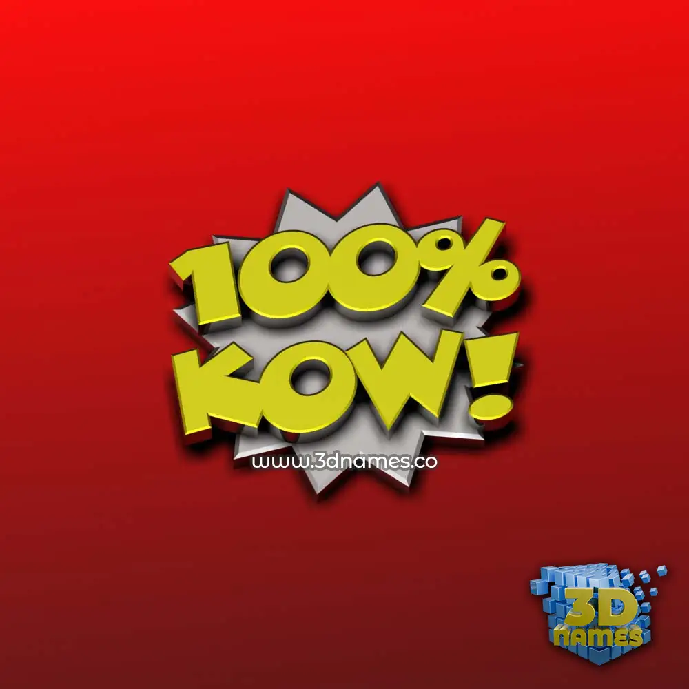kow in 100 Percent style - 3D name wallpaper