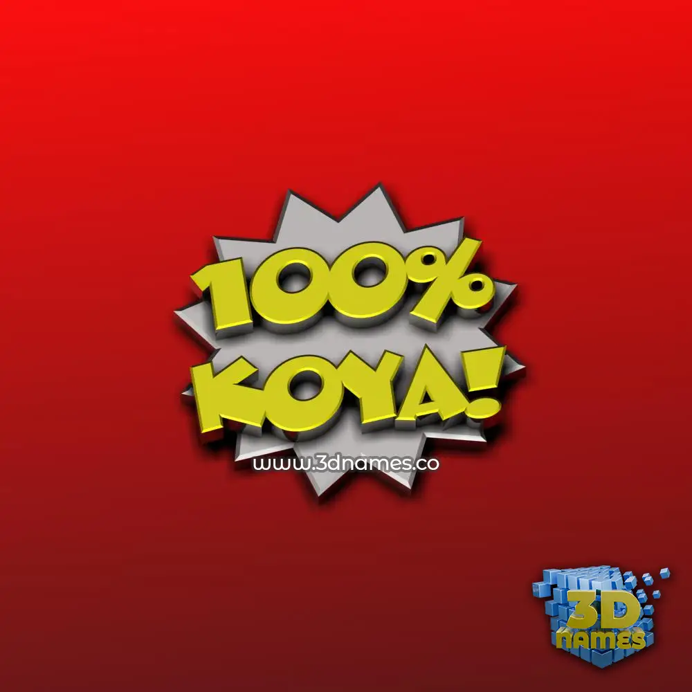 koya in 100 Percent style - 3D name wallpaper