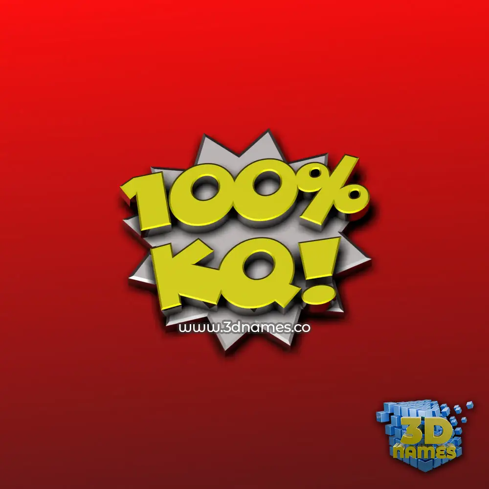 kq in 100 Percent style - 3D name wallpaper