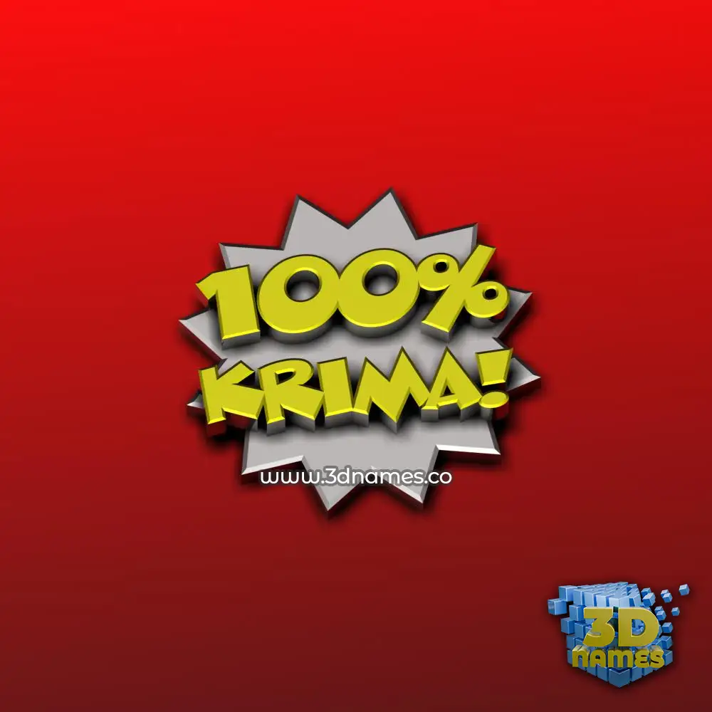 krima in 100 Percent style - 3D name wallpaper