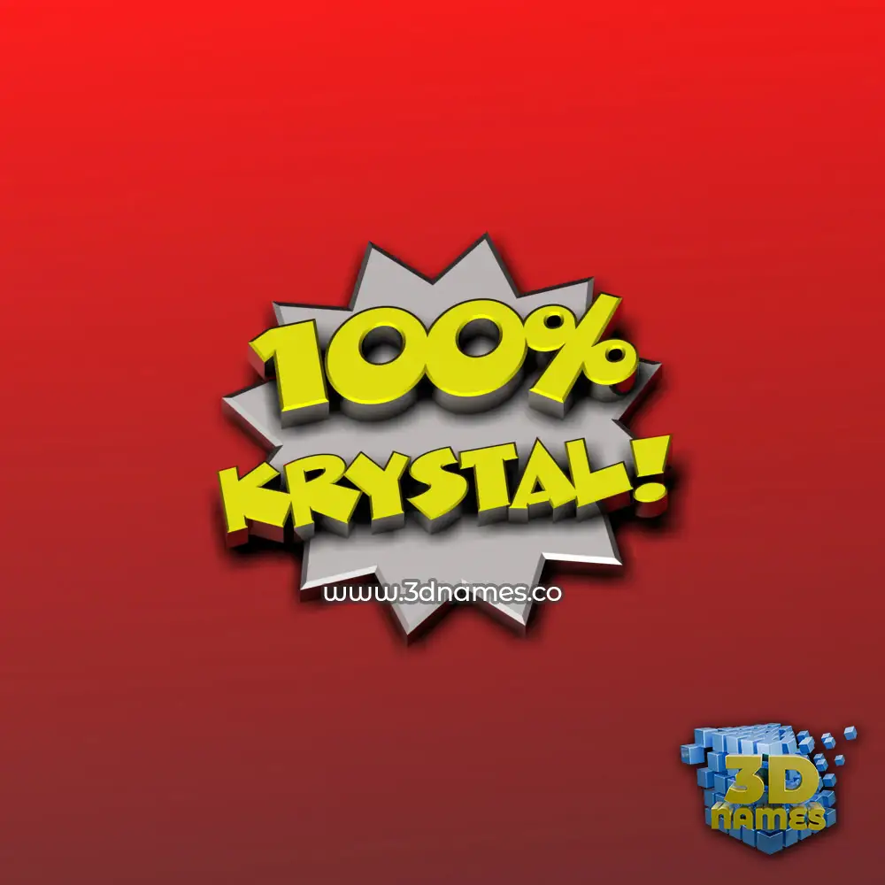 krystal in 100 Percent style - 3D name wallpaper