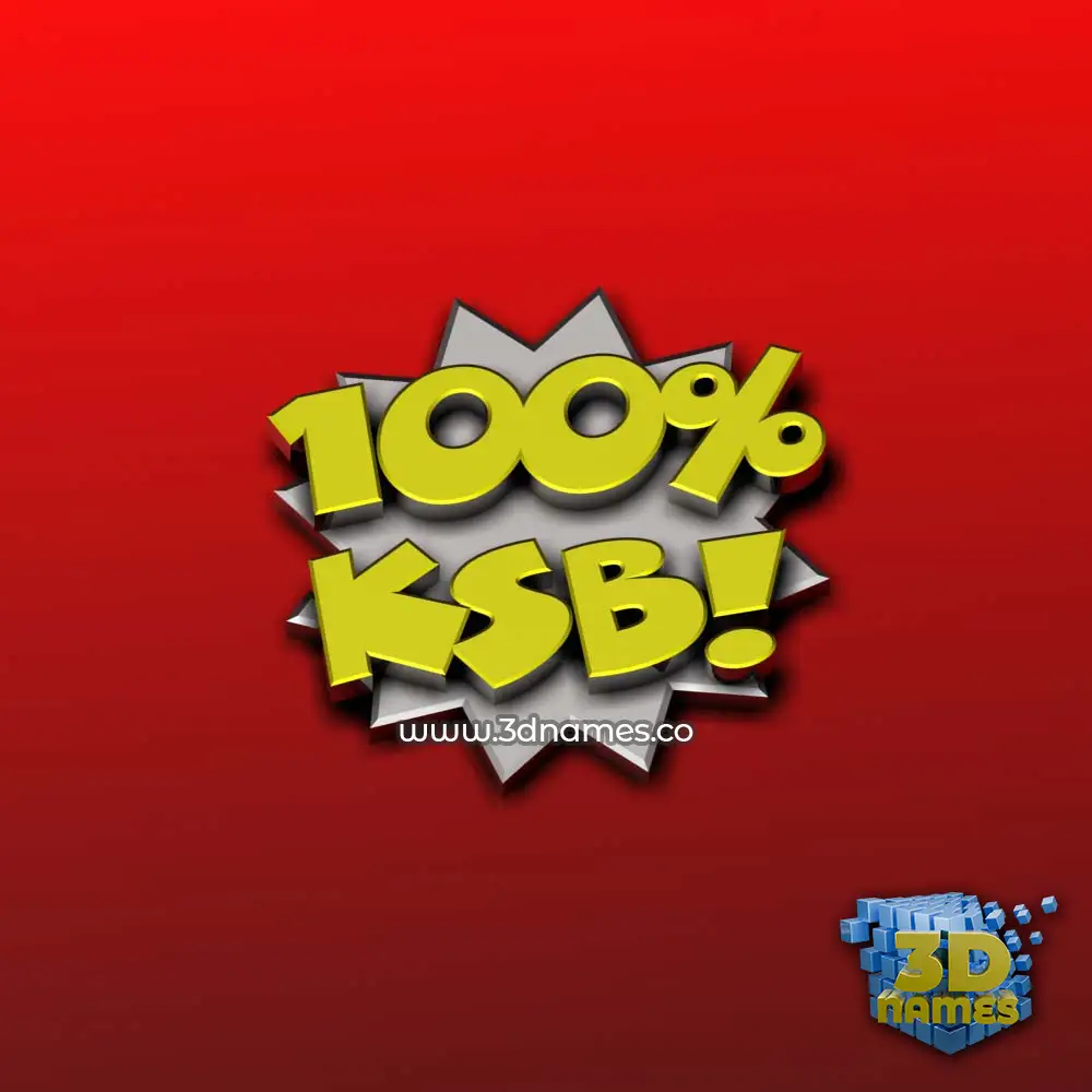 ksb in 100 Percent style - 3D name wallpaper
