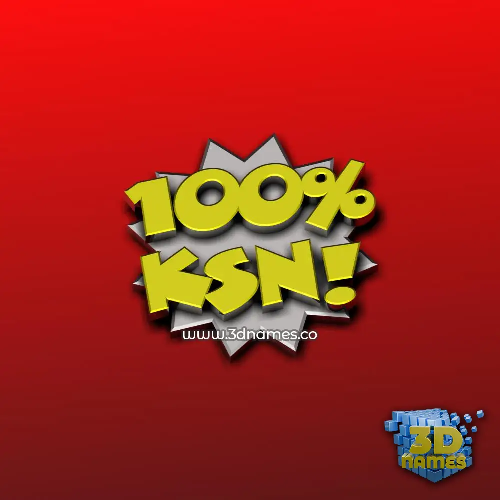 ksn in 100 Percent style - 3D name wallpaper