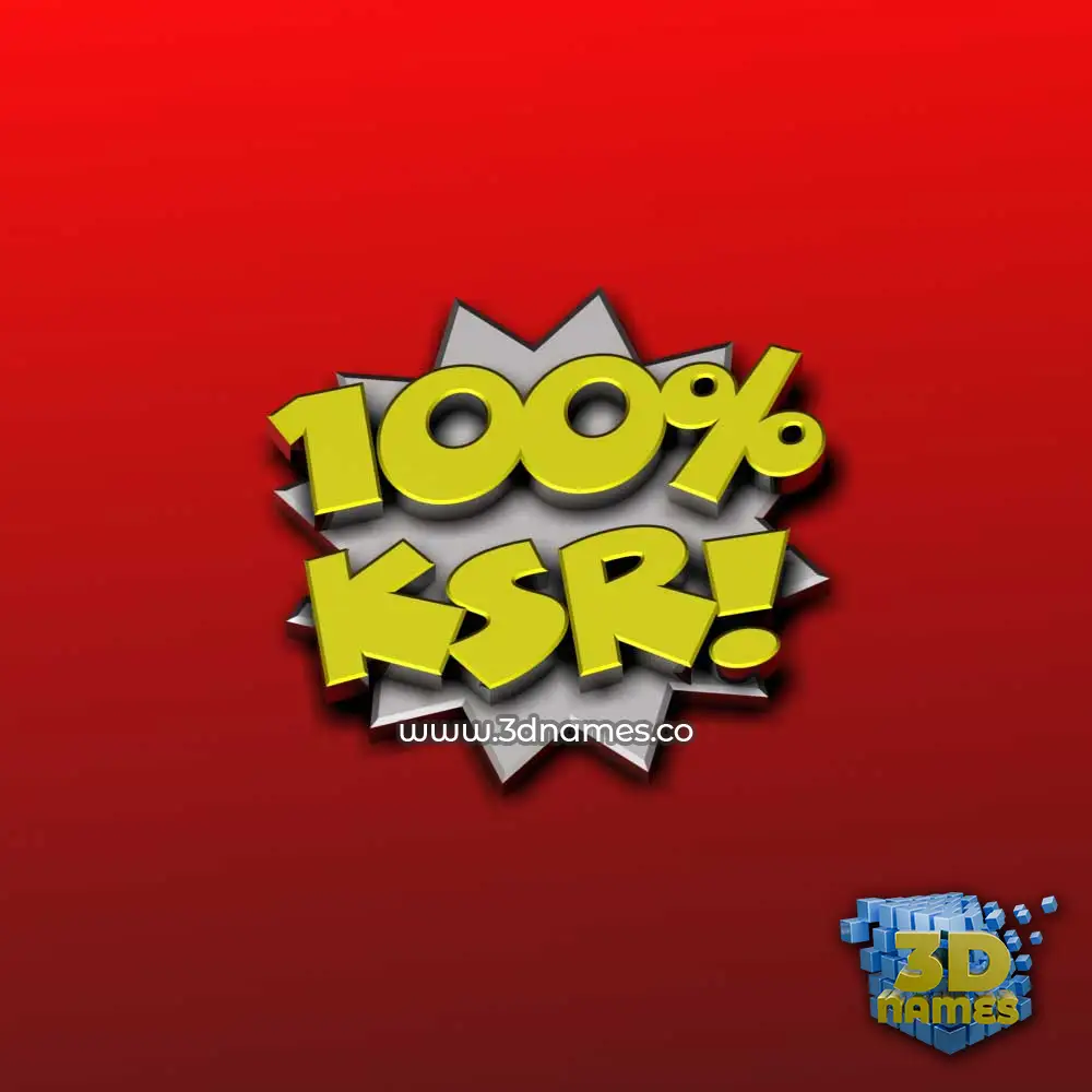 ksr in 100 Percent style - 3D name wallpaper