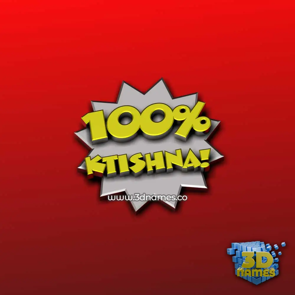 ktishna in 100 Percent style - 3D name wallpaper