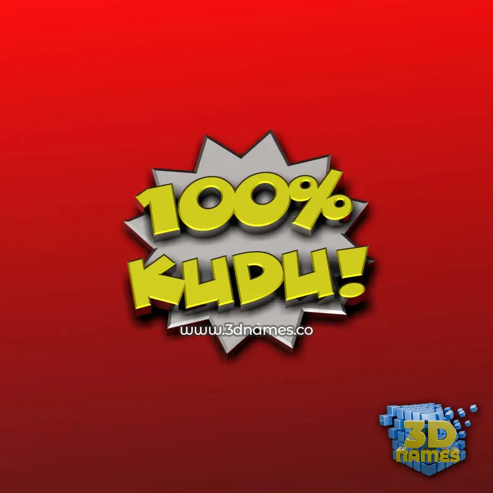 kudu in 100 Percent style - 3D name wallpaper