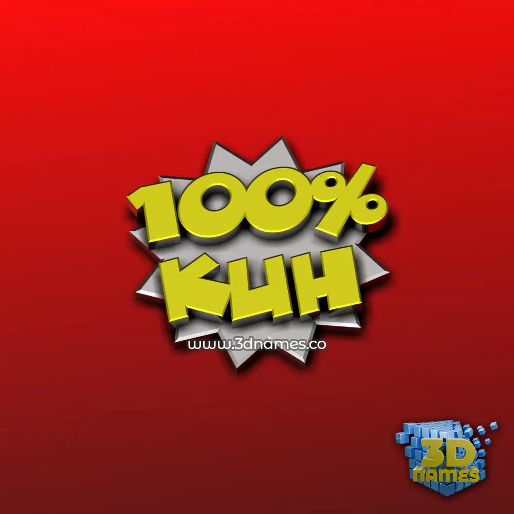 kuh in 100 Percent style - 3D name wallpaper