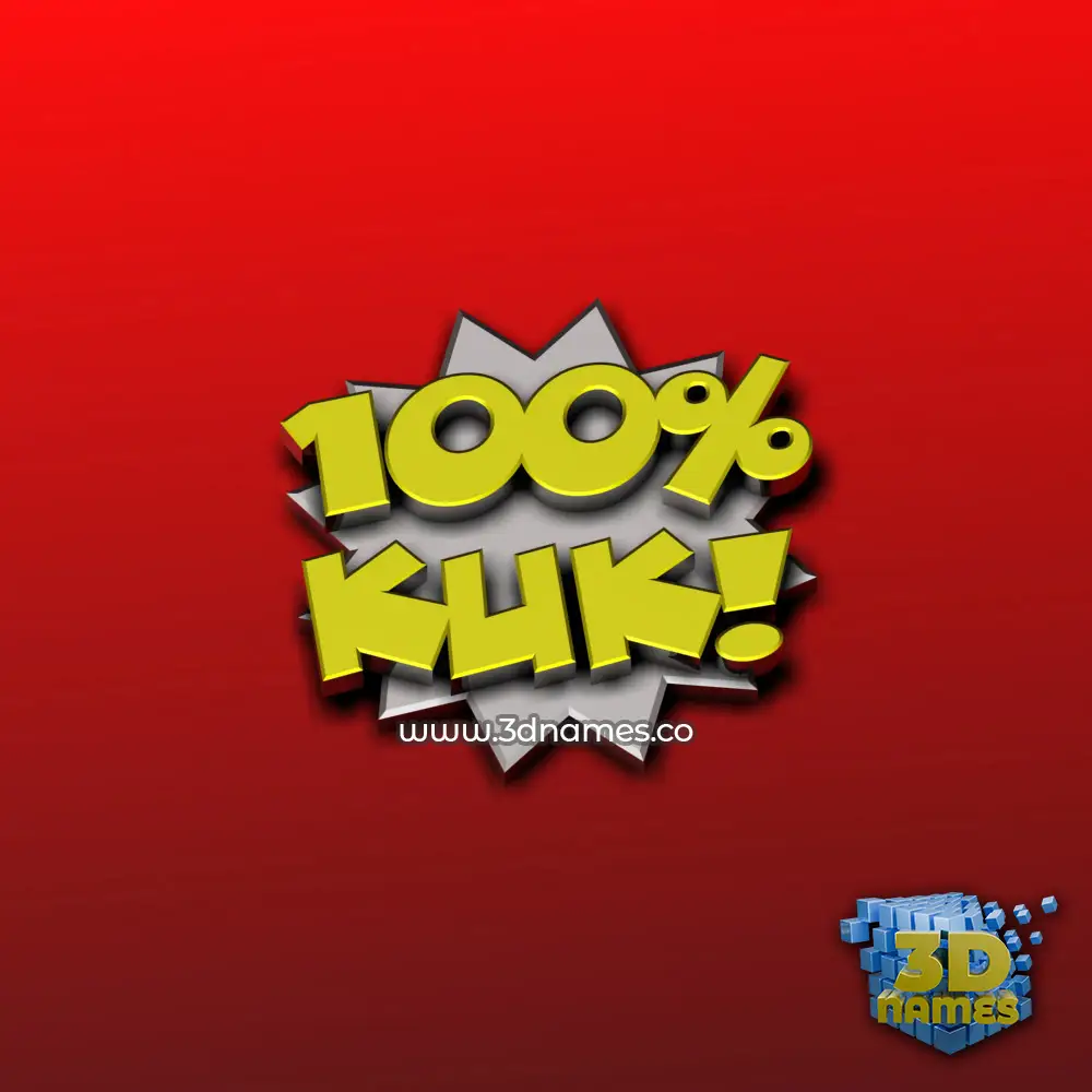 kuk in 100 Percent style - 3D name wallpaper