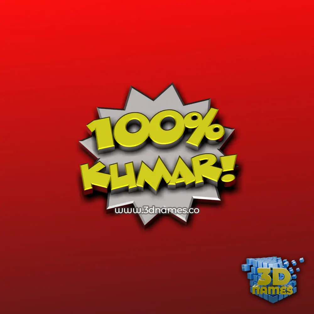 kumar in 100 Percent style - 3D name wallpaper
