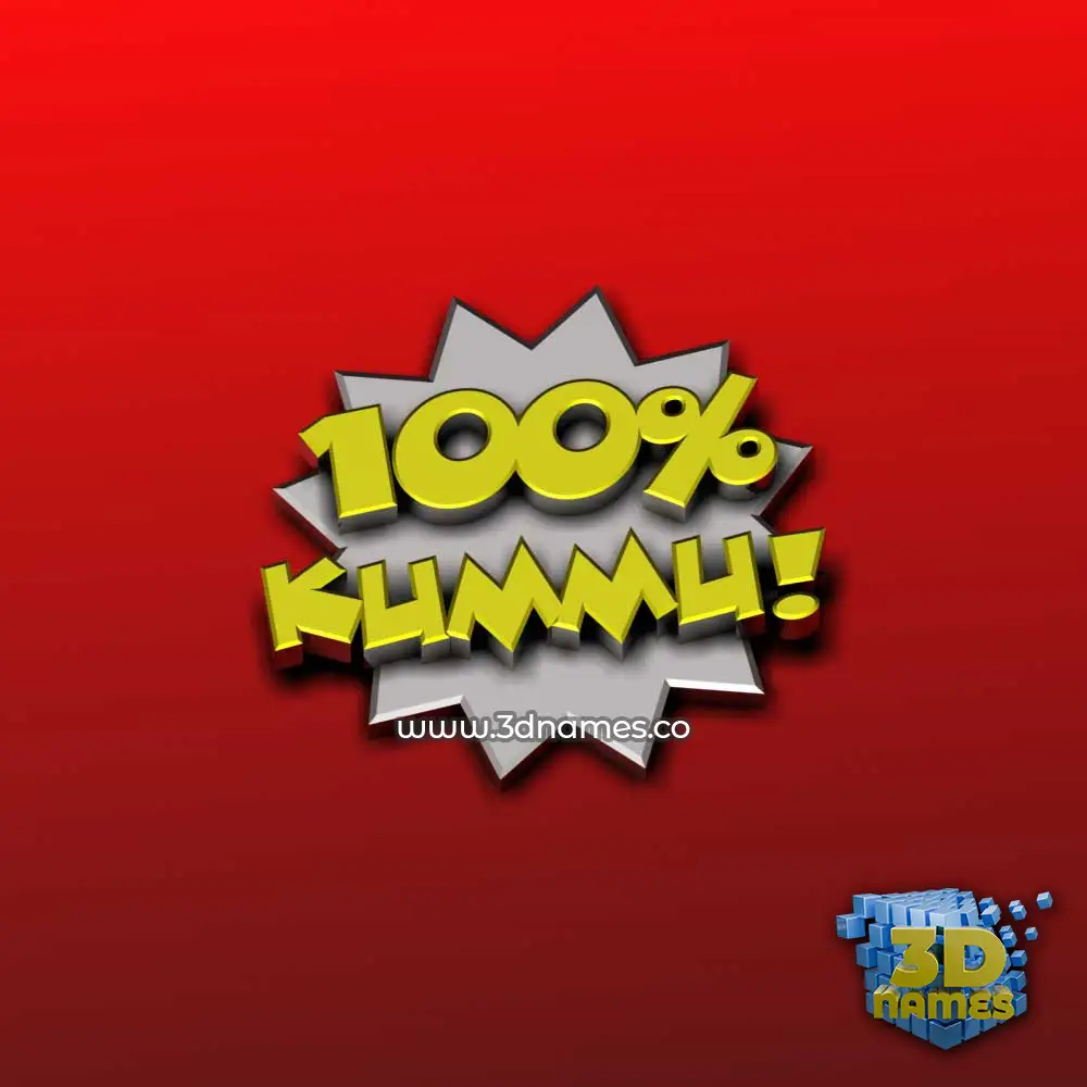 kummu in 100 Percent style - 3D name wallpaper