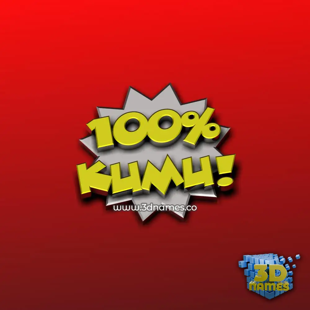 kumu in 100 Percent style - 3D name wallpaper