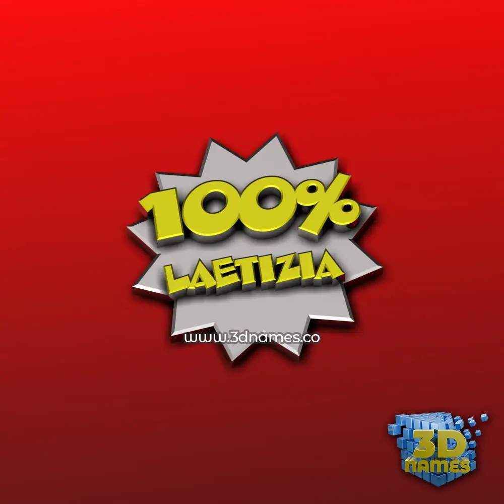 laetizia in 100 Percent style - 3D name wallpaper