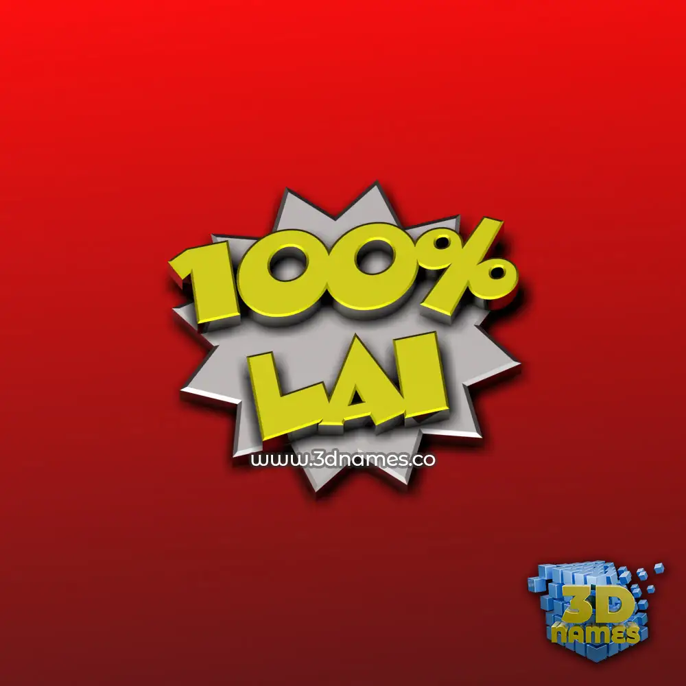 lai in 100 Percent style - 3D name wallpaper