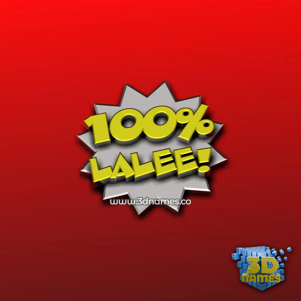 lalee in 100 Percent style - 3D name wallpaper