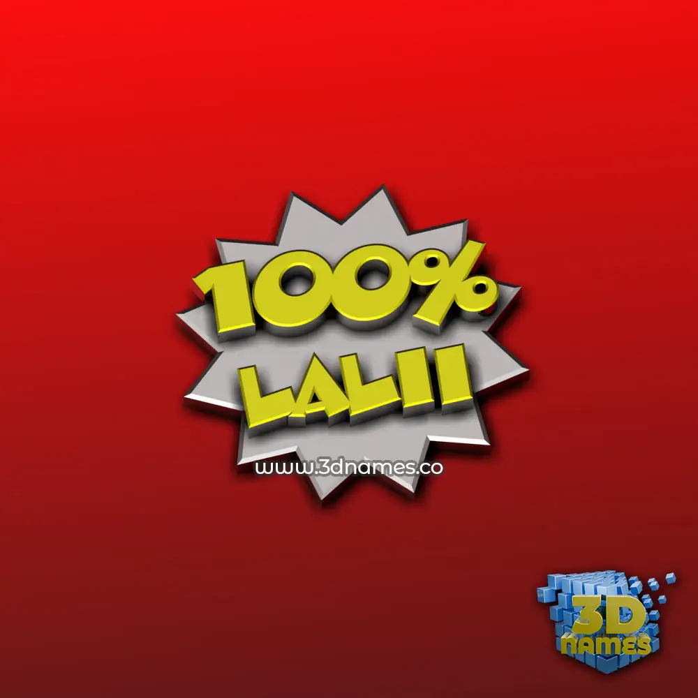 lalii in 100 Percent style - 3D name wallpaper
