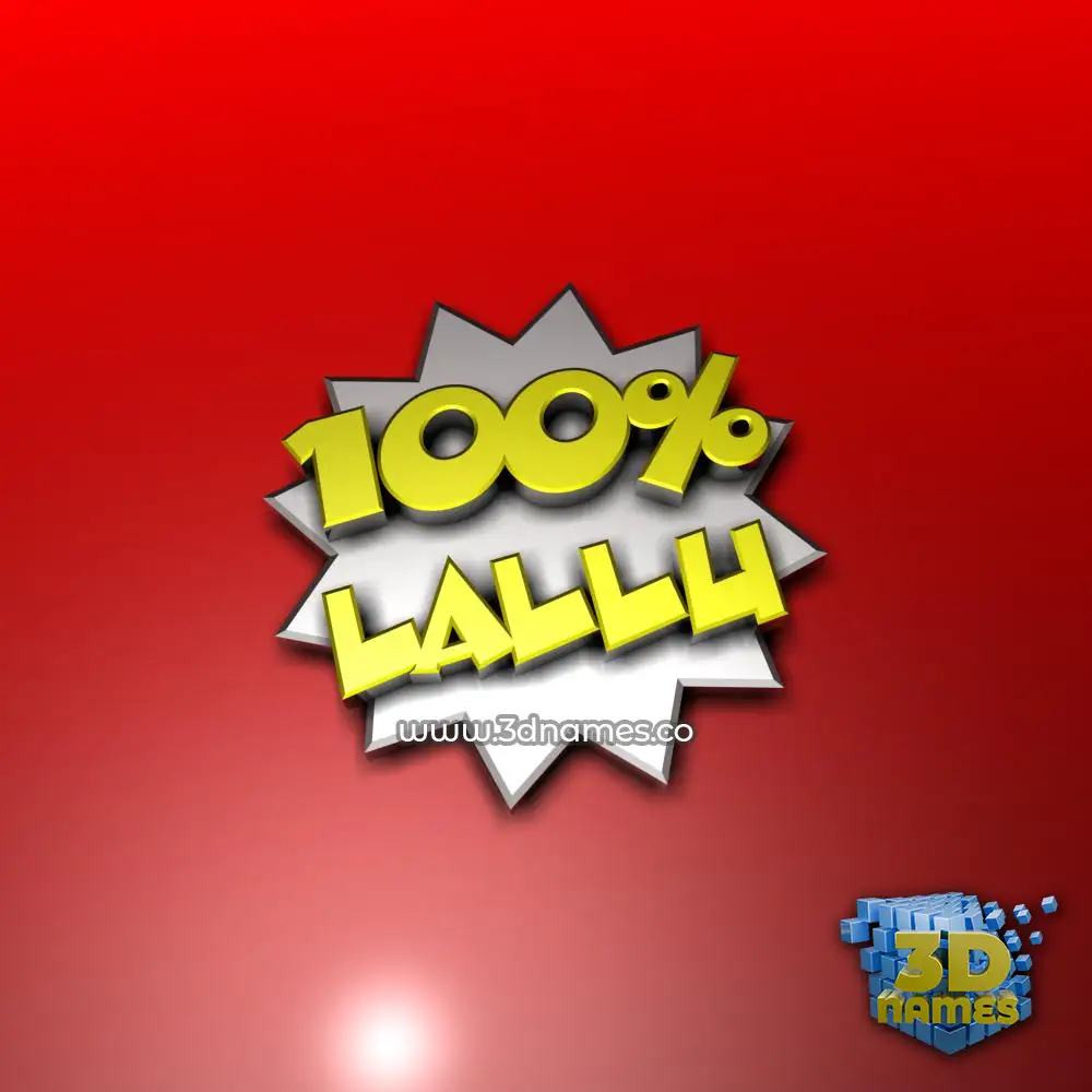 lallu in 100 Percent style - 3D name wallpaper