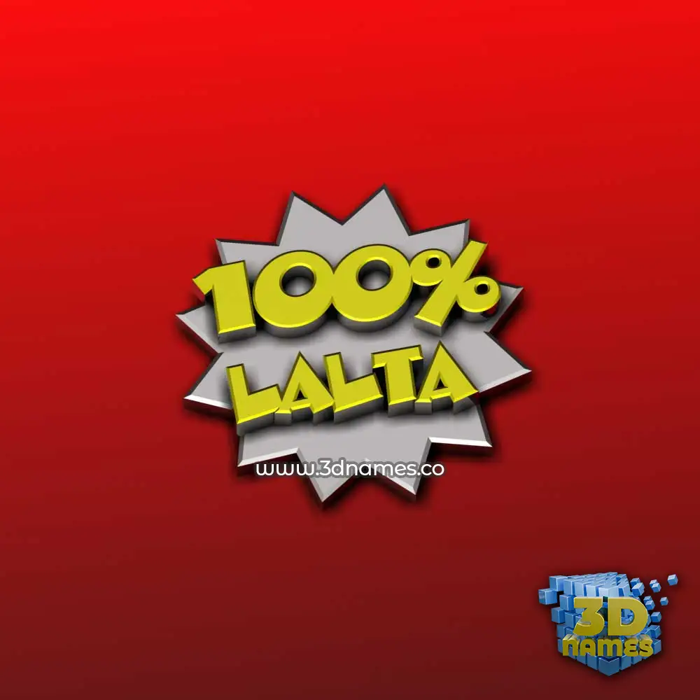 lalta in 100 Percent style - 3D name wallpaper