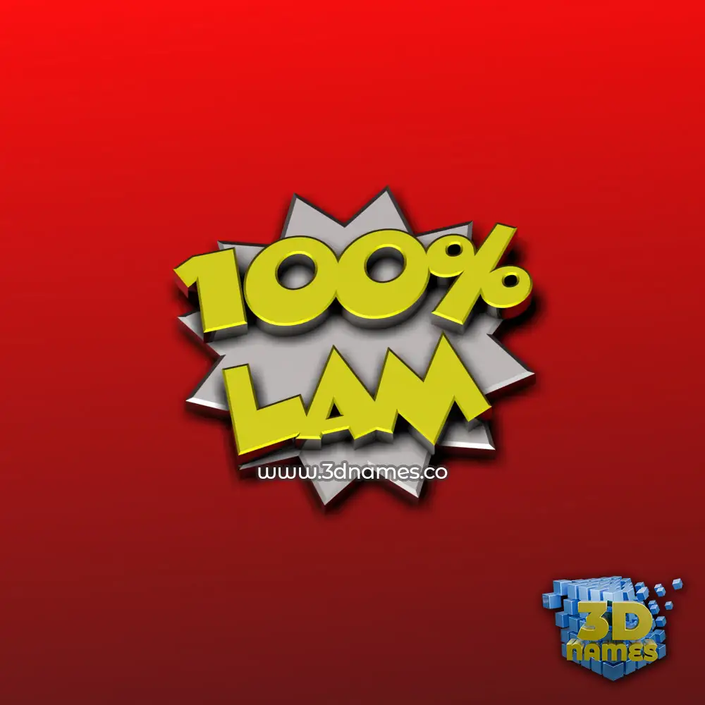 lam in 100 Percent style - 3D name wallpaper