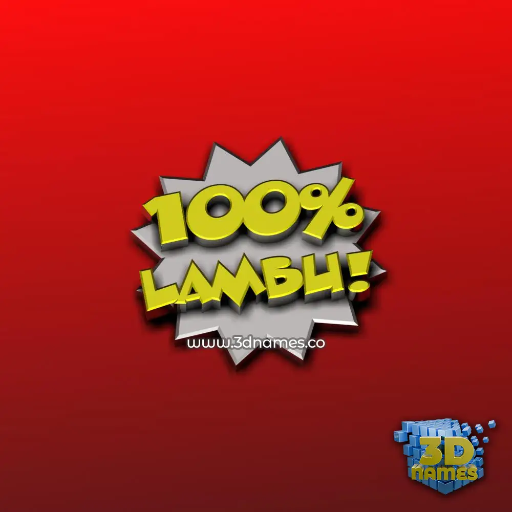 lambu in 100 Percent style - 3D name wallpaper