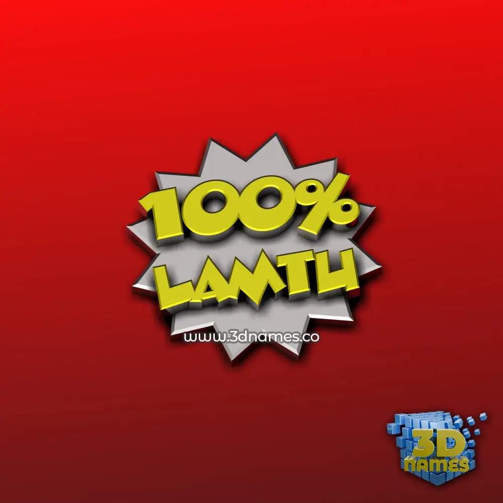 lamtu in 100 Percent style - 3D name wallpaper