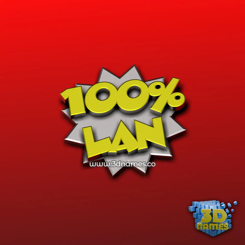 lan in 100 Percent style - 3D name wallpaper