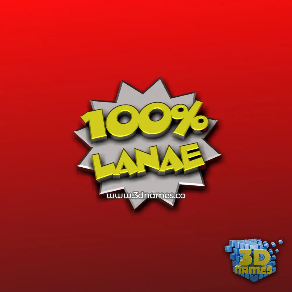 lanae in 100 Percent style - 3D name wallpaper