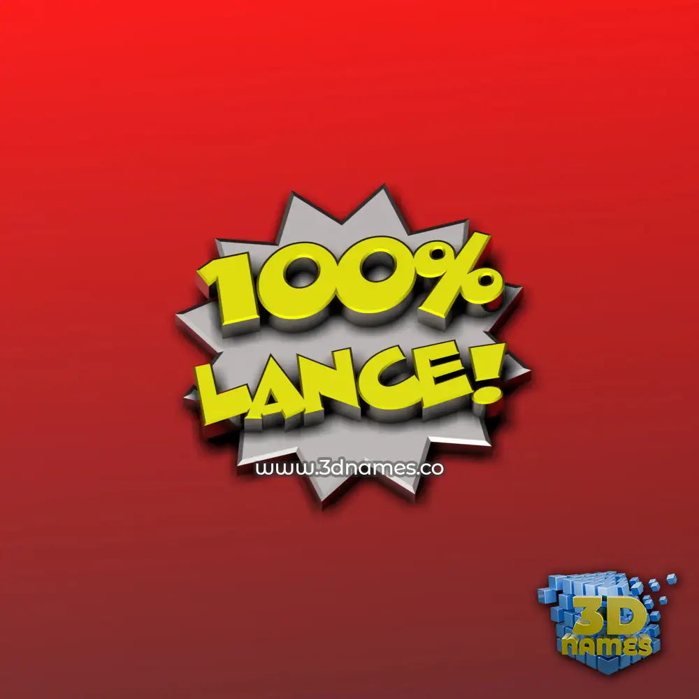 lance in 100 Percent style - 3D name wallpaper