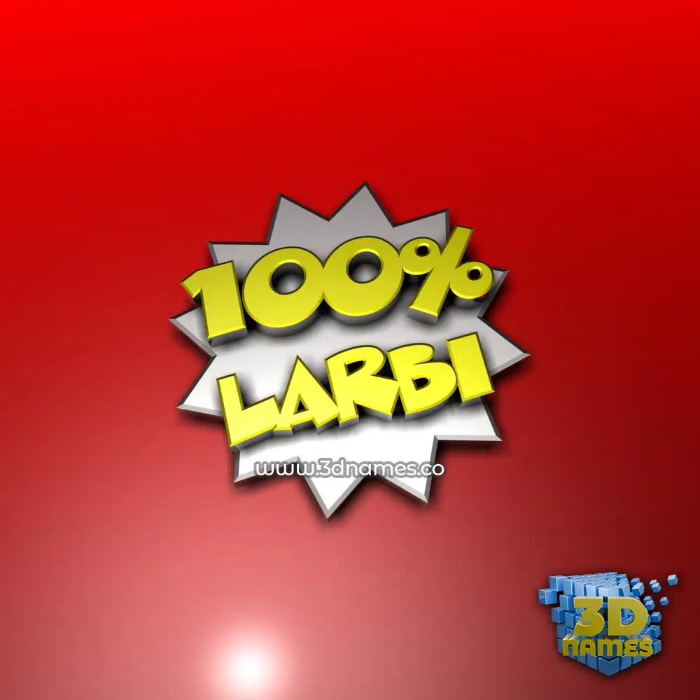 larbi in 100 Percent style - 3D name wallpaper