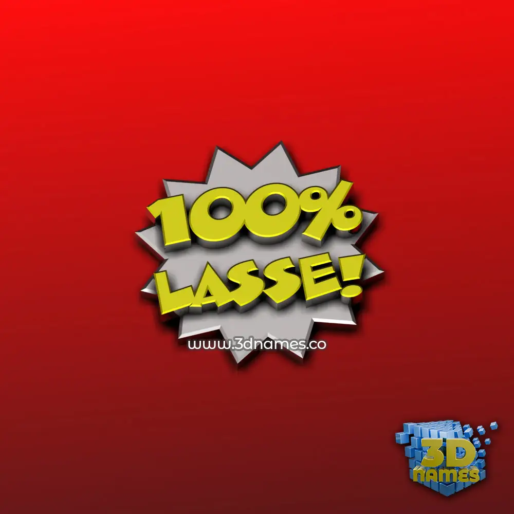 lasse in 100 Percent style - 3D name wallpaper