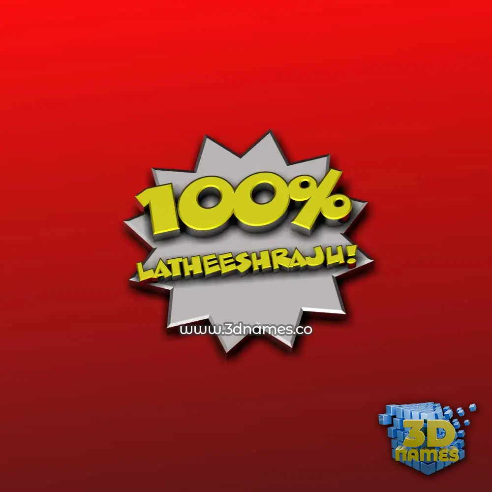 latheeshraju in 100 Percent style - 3D name wallpaper