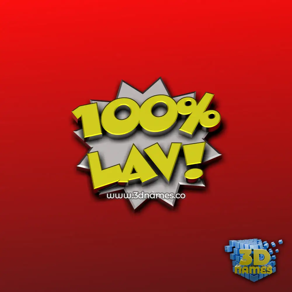 lav in 100 Percent style - 3D name wallpaper