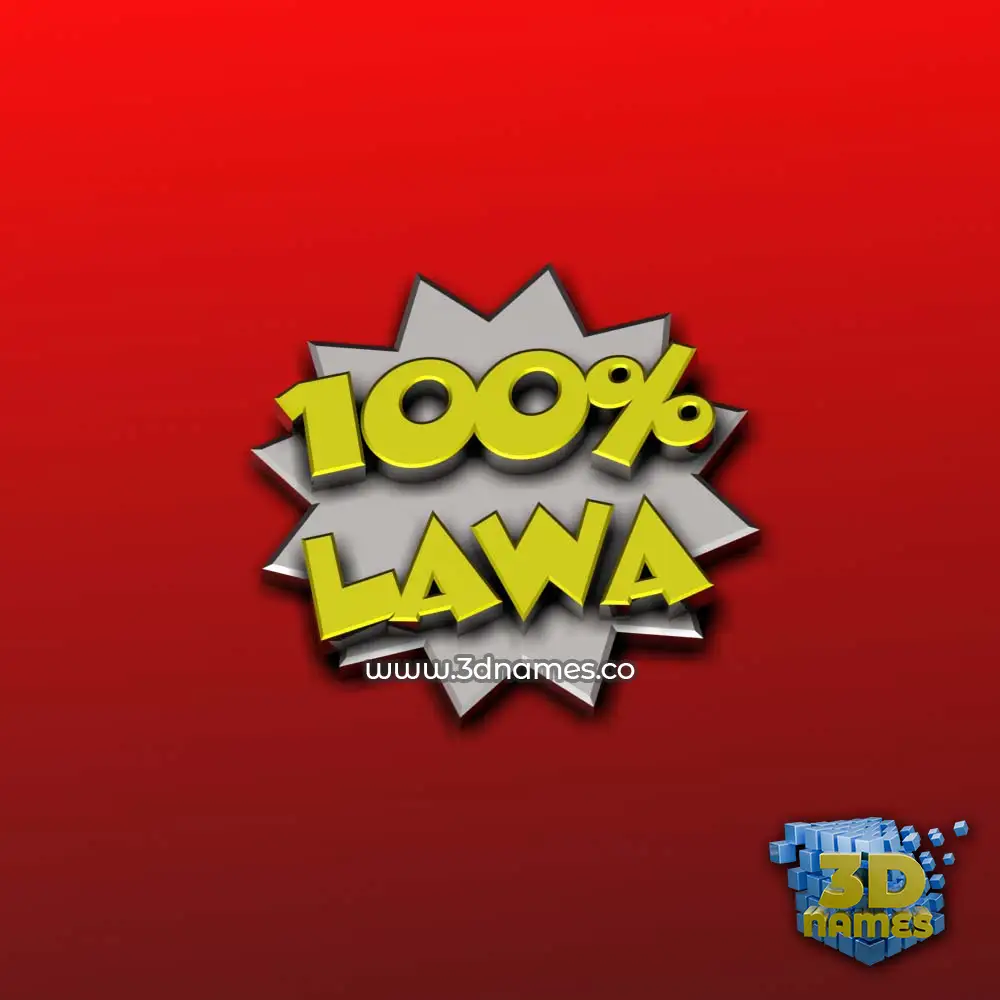 lawa in 100 Percent style - 3D name wallpaper