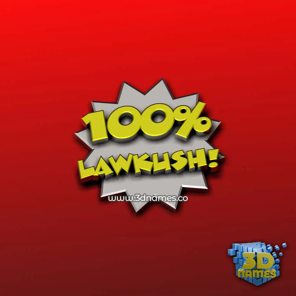 lawkush in 100 Percent style - 3D name wallpaper