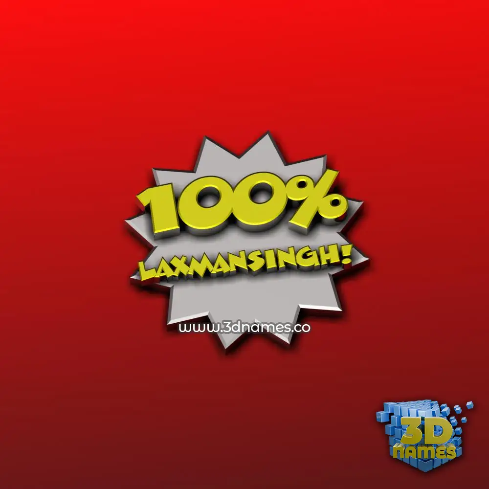 laxmansingh in 100 Percent style - 3D name wallpaper