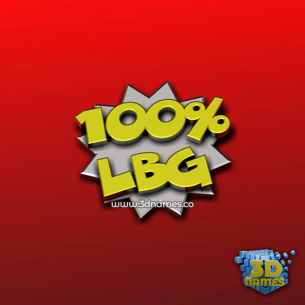 lbg in 100 Percent style - 3D name wallpaper