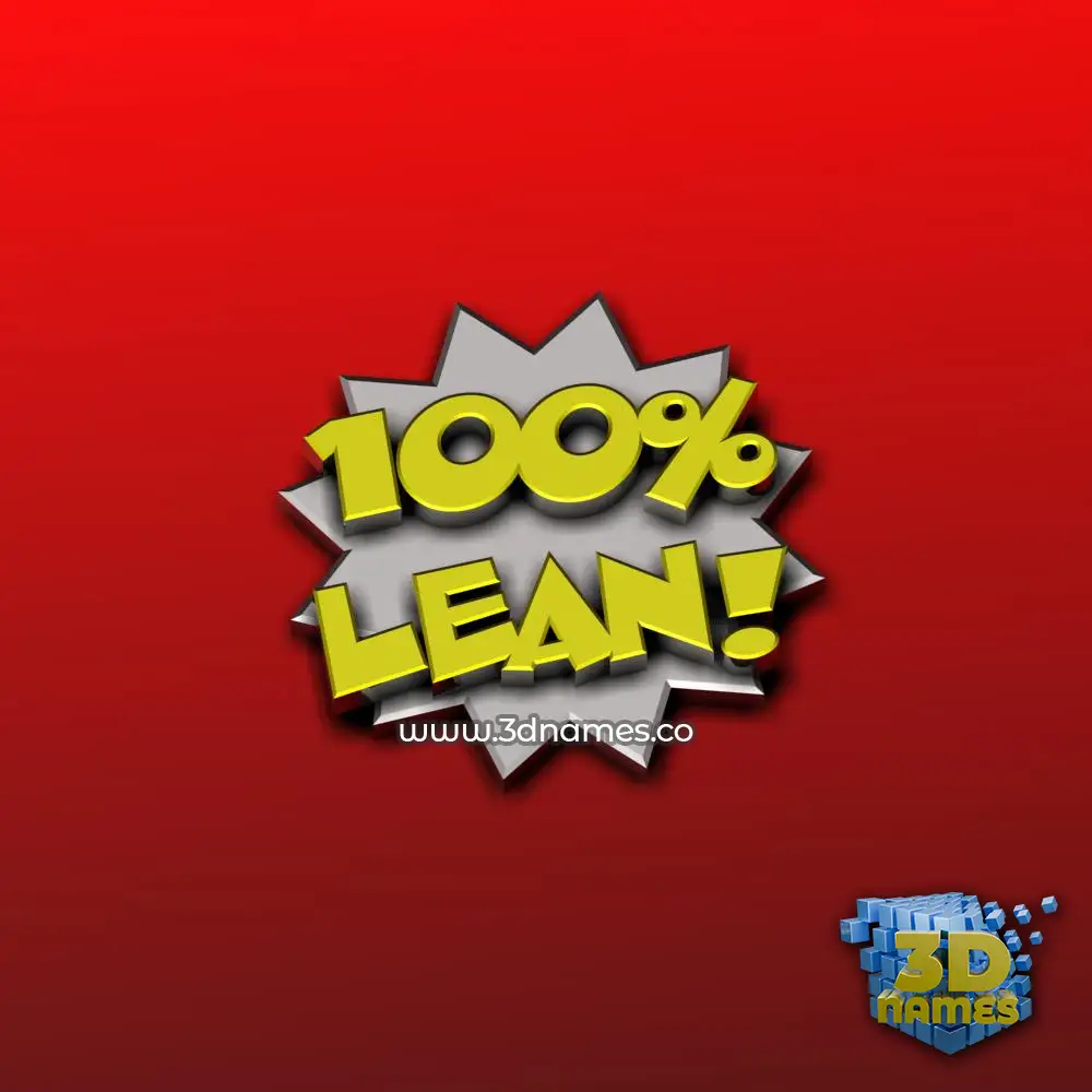 lean in 100 Percent style - 3D name wallpaper