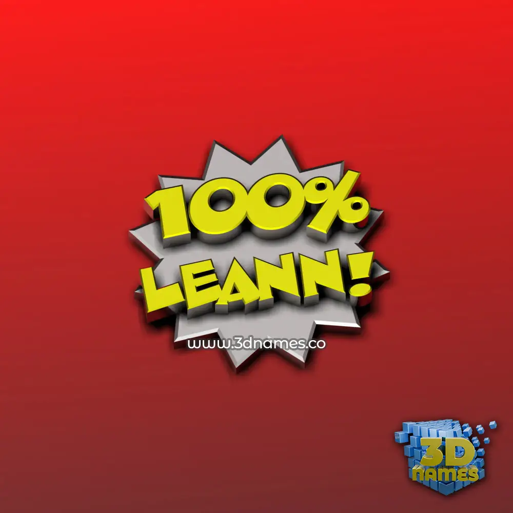 leann in 100 Percent style - 3D name wallpaper