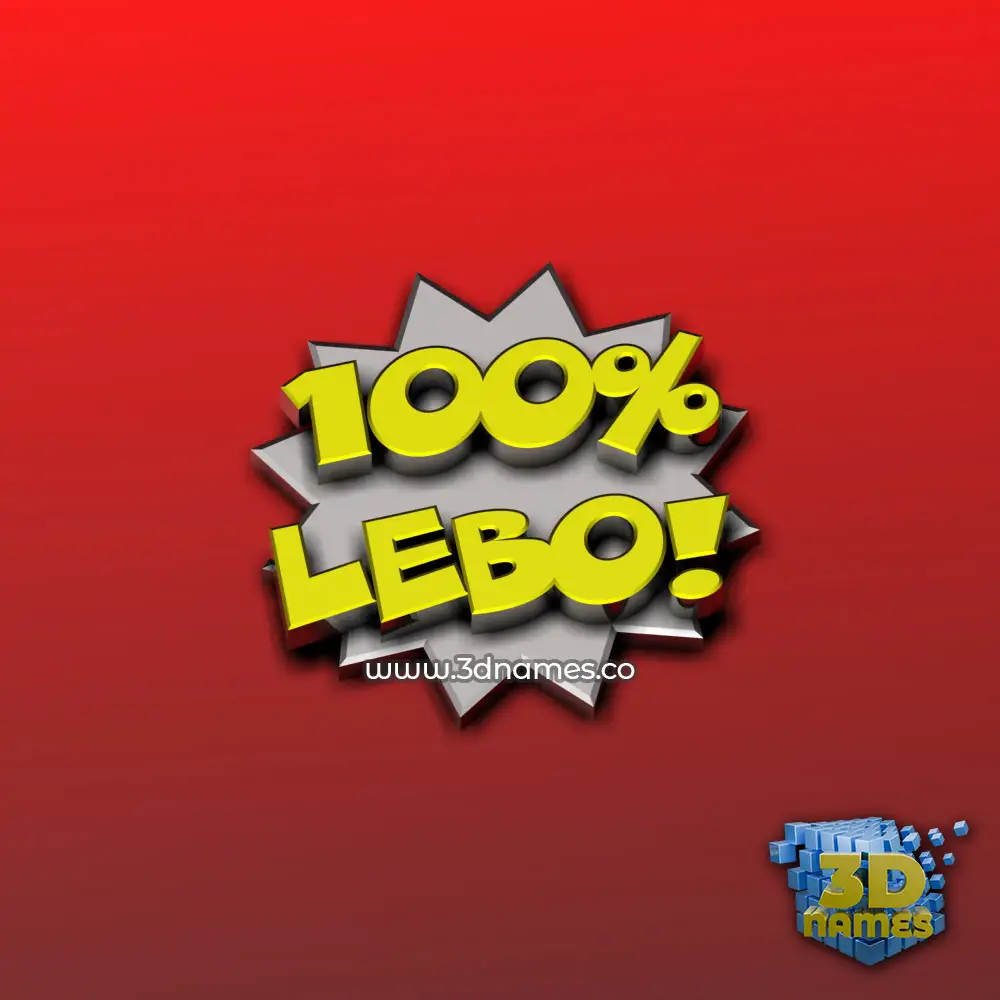 lebo in 100 Percent style - 3D name wallpaper
