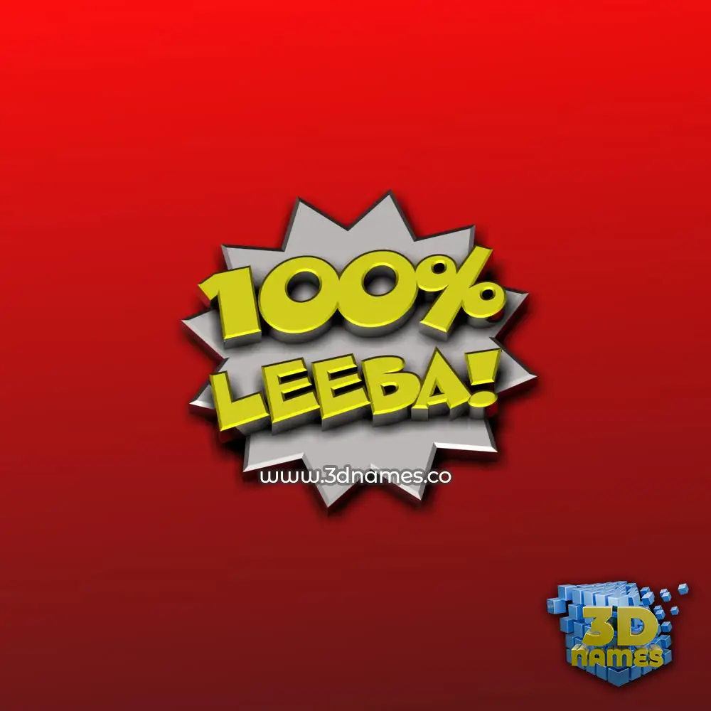 leeba in 100 Percent style - 3D name wallpaper