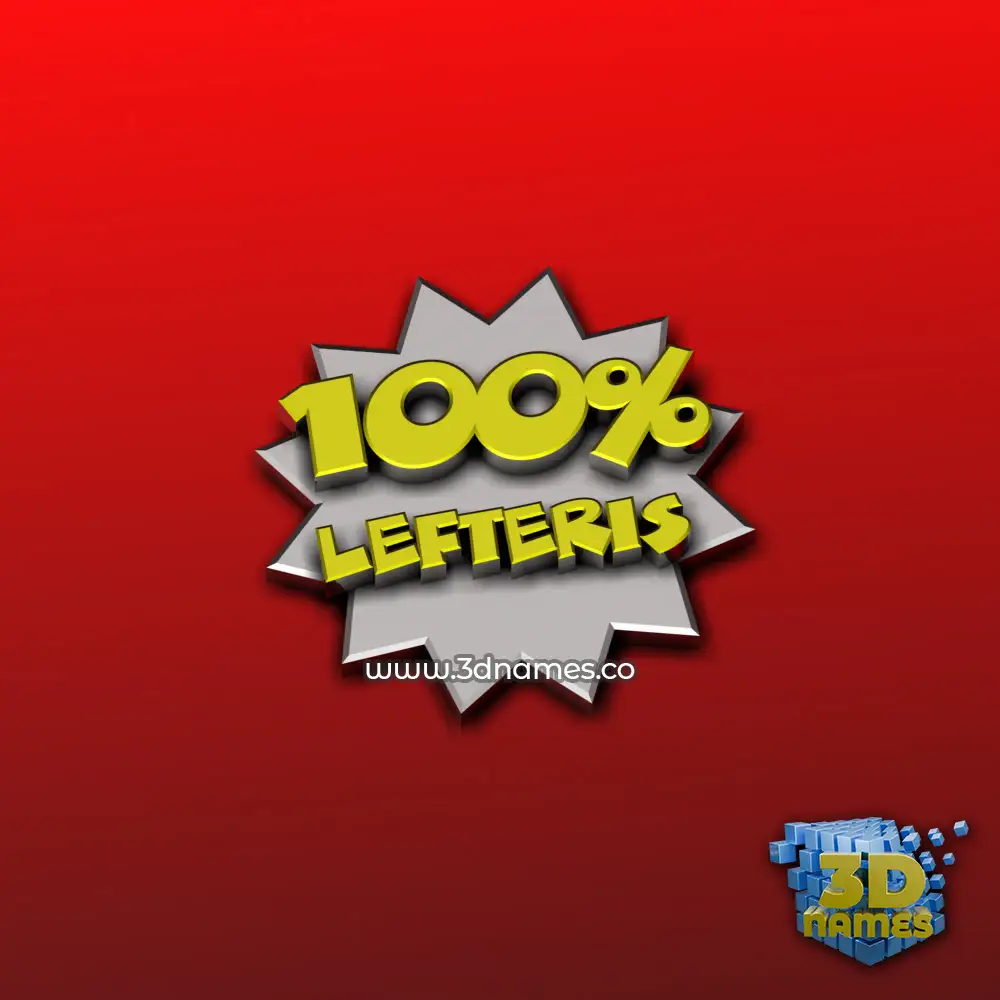 lefteris in 100 Percent style - 3D name wallpaper