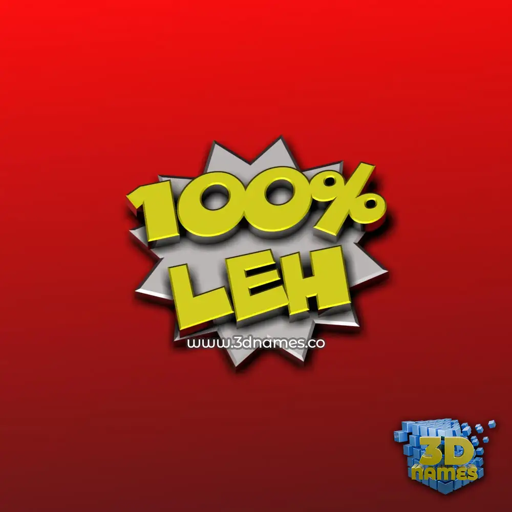 leh in 100 Percent style - 3D name wallpaper