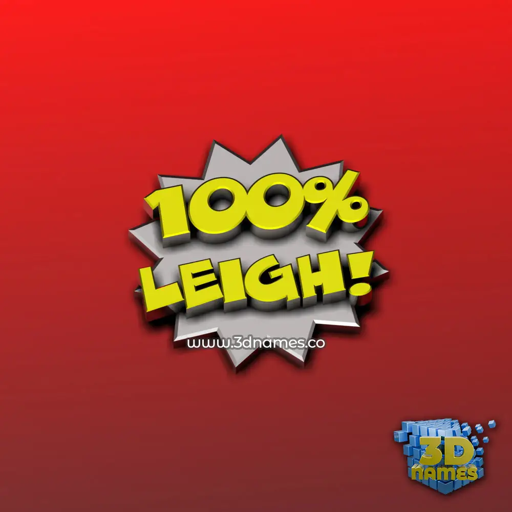 leigh in 100 Percent style - 3D name wallpaper
